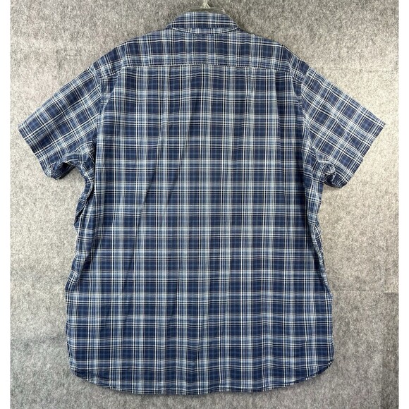 APT 9 Men's Sz 3XLT Tall Button Shirt Short Sleeve Plaid Blue 100% Cotton - Picture 3 of 6